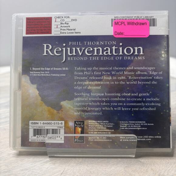 Phil Thornton – Rejuvenation: Beyond the Edge of Dreams CD - Picture 2 of 5